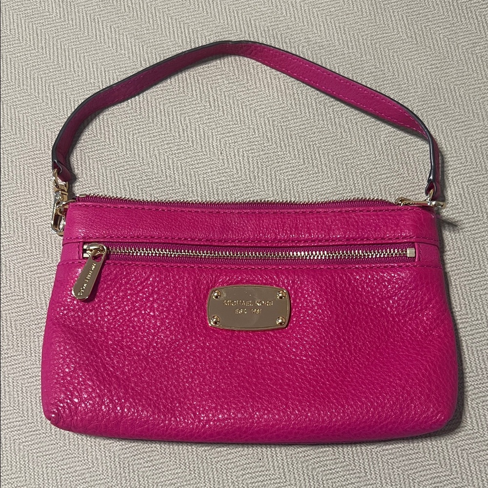 Michael Kors Fuchsia Leather Wristlet